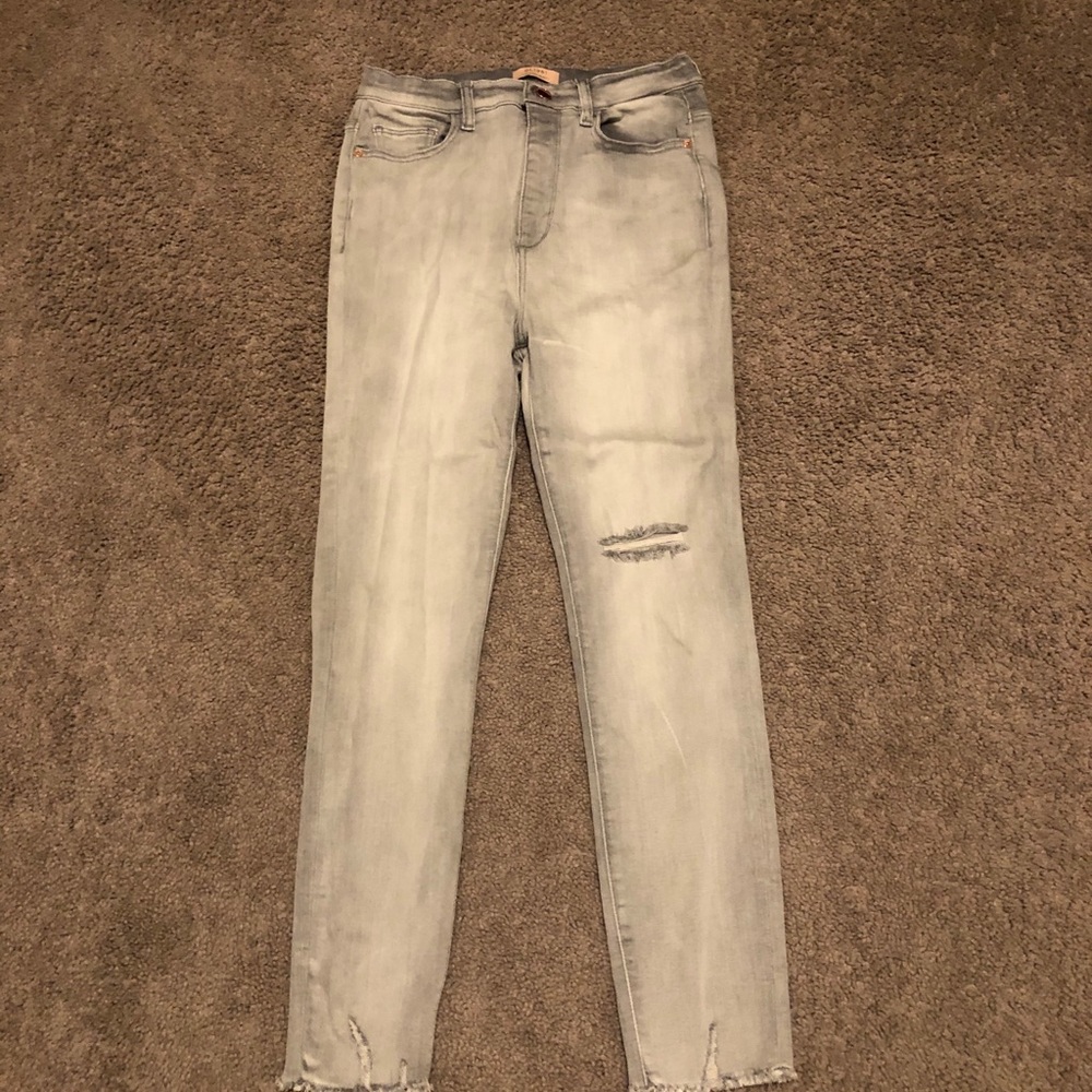 DL1961 light wash grey skinny jeans